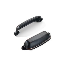 Oil Rubbed Bronze Cup Pulls Cabinet Drawer Handles 3 Inch Center 10 PCS