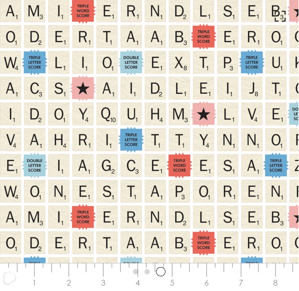 CAMELOT FABRICS Hasbro Gaming IV-Scrabble Board Fabric - 100% Cotton- 18" x 44"