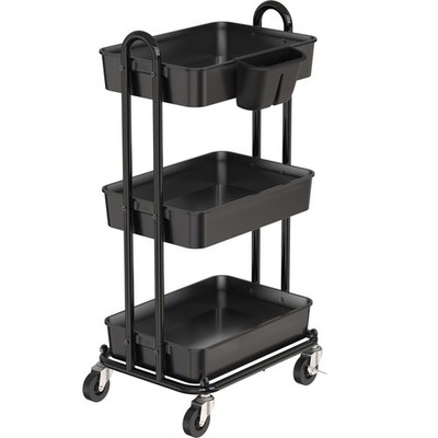 Simple Houseware 3-Tier Kitchen Cart Multifunctional Rolling Utility Cart with 2