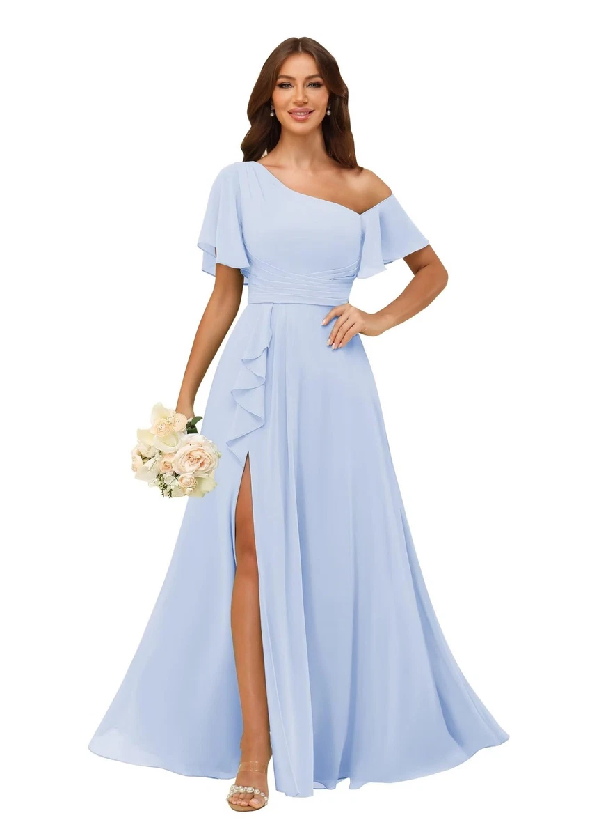 light pink dress for wedding bridesmaid Mismatched Chiffon Pale Pink Long Cheap Bridesmaid Dresses Online, WGY –  mybestbridal