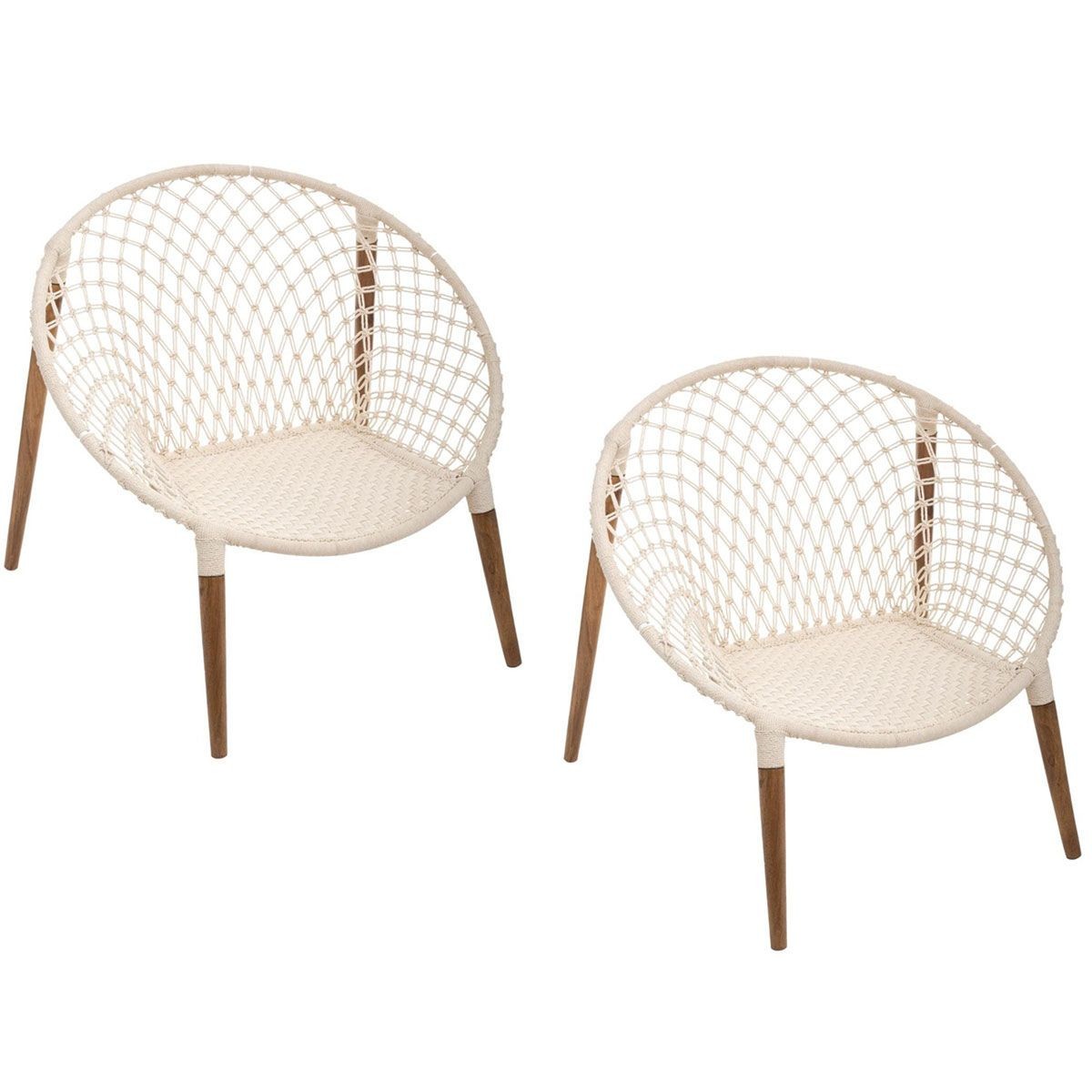Fauteuils manguier design blanc 90cm en bois noble et finition luxe
