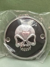 NEW DRAG SPECIALTIES 0703-0525 SKULL GAS CAP WITH SCREWS, VENTED CHROME