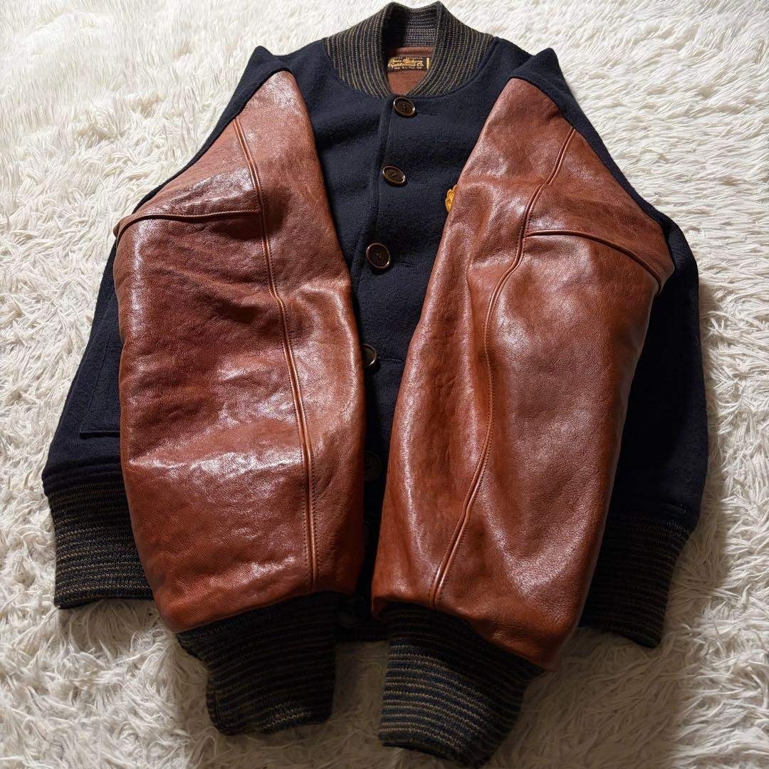 / Buzz Rickson'S Varsity Jacket Sleeve Leather Ho… - image 6
