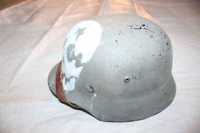 Repro WW2 German Army Normandy D-DAY 1944 Camo M35 Helmet Custom Skull Art