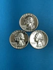 3-Coins 25c SILVER Washington Quarters Proof 1960/1962/1964