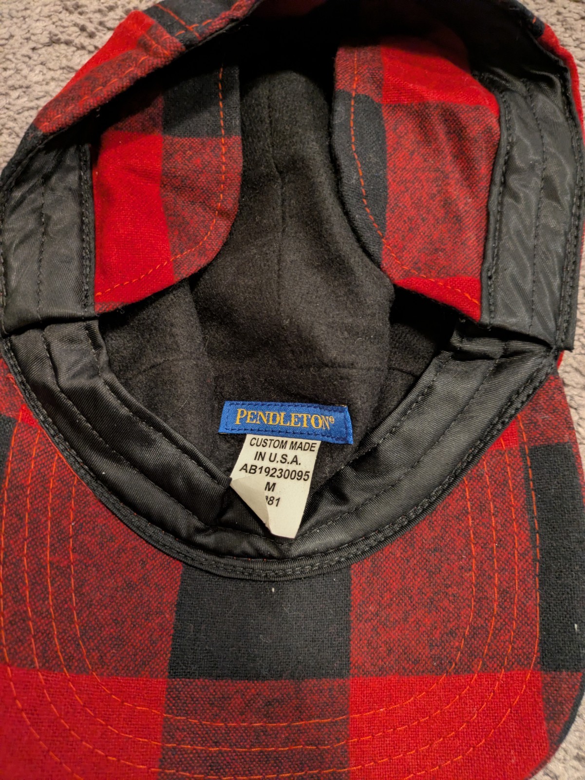 Pendleton Red Buffalo Plaid 5 Panel Custom Made H… - image 5