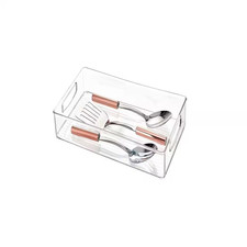 Pantry and Kitchen Storage Bin in Clear BPA Free Plastic with Easy Grip Handles