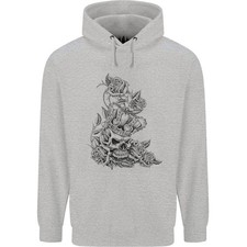 Skull Crown Biker Skull Gothic Heavy Metal Mens 80 Cotton Hoodie