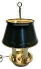 Pretty Small Bouillotte Lamp Brass Green Metal Shade 3 Lights