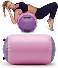 Air Roller Gymnastics Barrel Inflatable Tumbling Mat Cheer Yoga 20x20x31 Pink