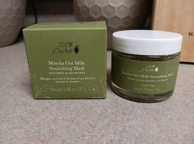100% Pure Matcha Oat Milk Nourishing Mask 0.8 oz/22 g (full size) BNIB SEALED
