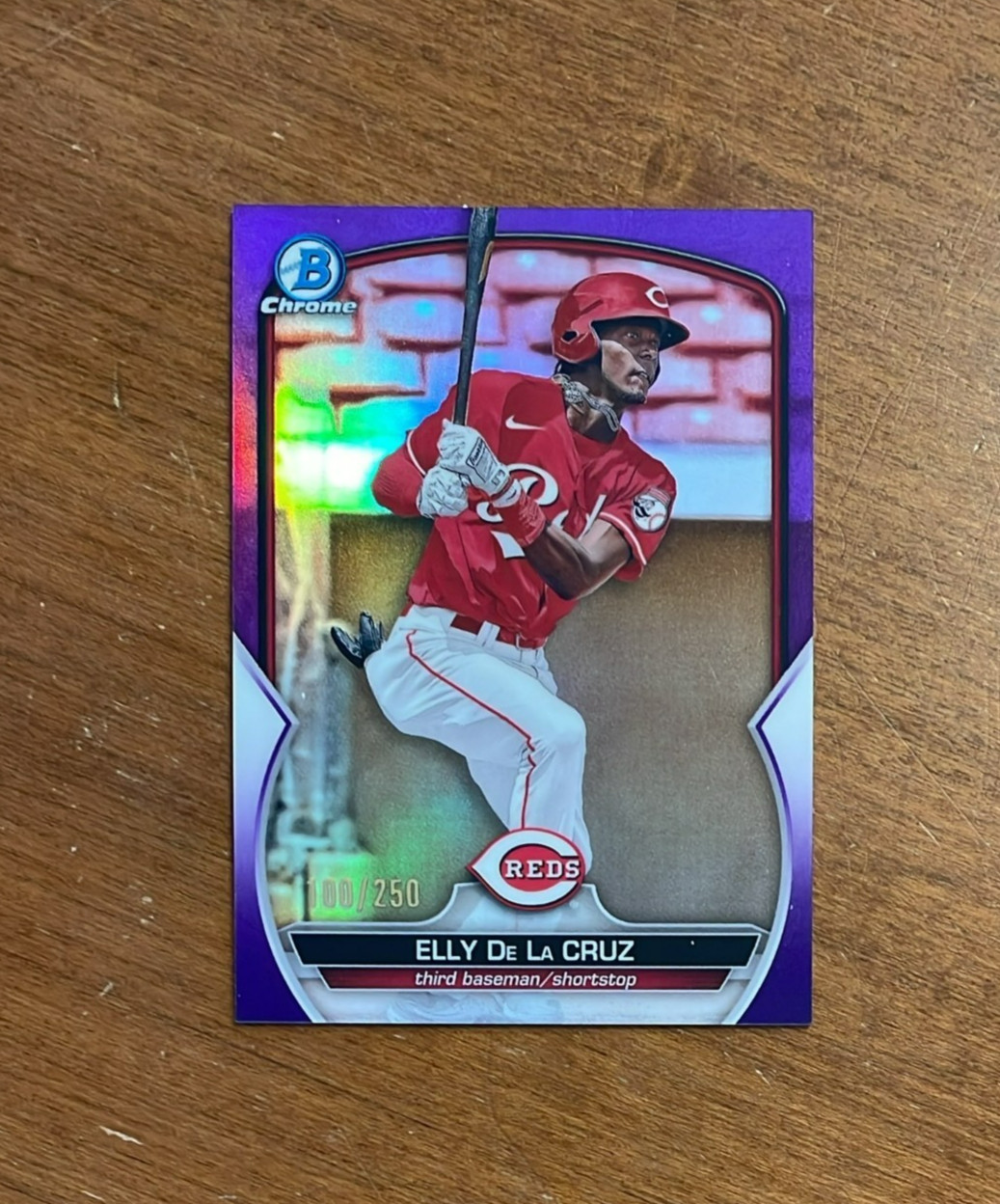 Elly De La Cruz 2023 Bowman Chrome Prospects Purple Refractor BCP-65 Reds /250