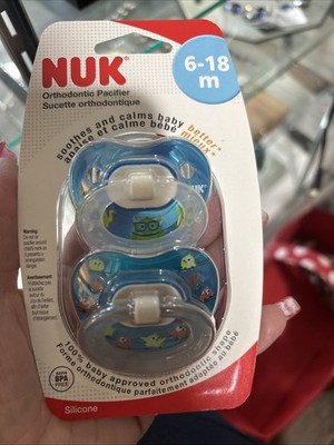 Nuk Orthodontic Pacifier Silicone BPA Free  6-18 Month Monsters Funny New Sealed