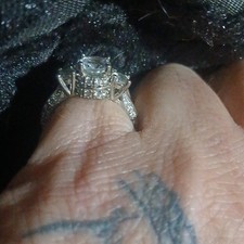 925 Sterling Silver Round Diamond Solitaire Ring Prong Setting Size 6 Signed