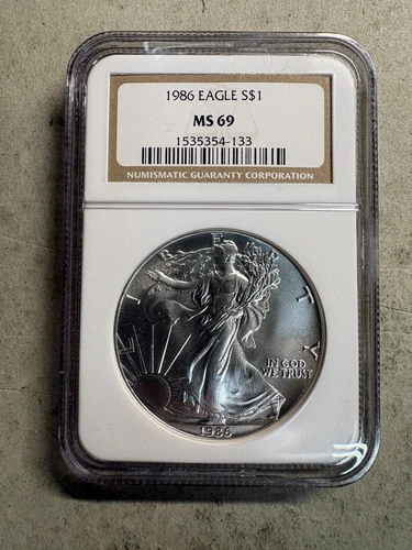 New Listing1986 American Silver Eagle NGC MS69 First Year of Issue