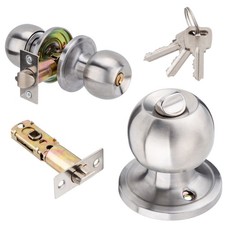 Round Door Lock Knob Handle Lever Lockset Entry Privacy Passage for Home Bedroom