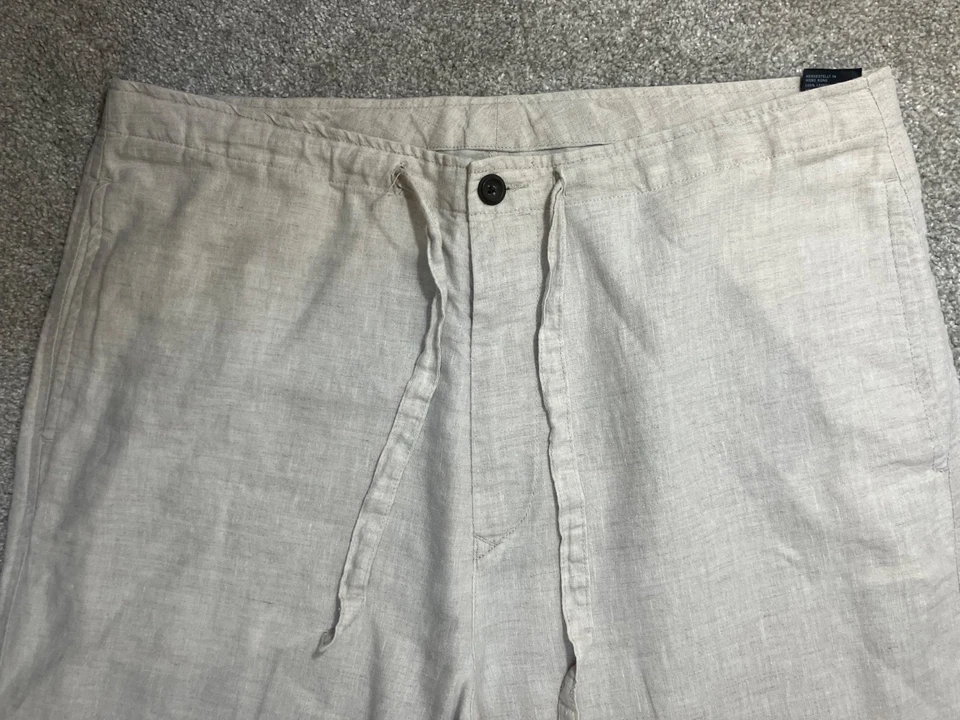 Мужские льняные брюки Nautica Explorer среднего бежевого цвета свободного покроя Coastal Beach - Изображение 4 из 4