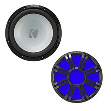 Kicker 10" 350 Watt 4-Ohm SVC Marine Audio Subwoofer w/ Charcoal LED Grilles