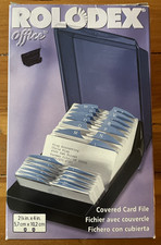 Rolodex Office ROL67011AS Covered Card File Black 500 Card New in Box Vintage