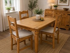 Solid Pine Farmhouse Dining Table – 152cm x 92cm – Tabke only. No Chairs