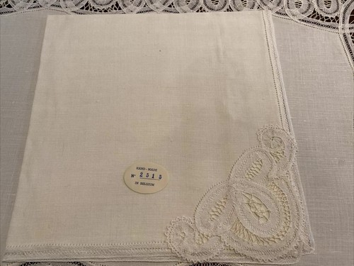 Vintage NEU Brüssel Belgien Spitze 4 Tischsets & 4 Servietten Handarbeit - B8 - Bild 5 von 24