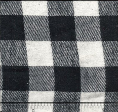 Flannel Black White Buffalo Plaid 1'' Check Cotton Flannel Fabric by Yard D276.08