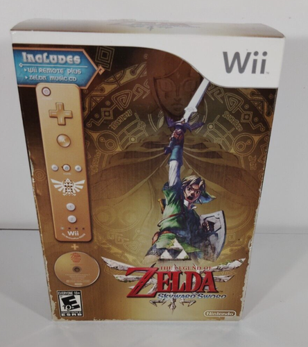 Zelda: Skyward Sword (Nintendo Wii) Controller Bundle CIB w/Nunchuck & CD *READ* - Picture 2 of 11