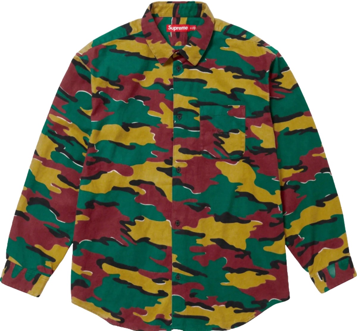 SUPREME FLANNEL SHIRT CAMO SIZE MEDIUM (FW23 WEEK 14) 100  