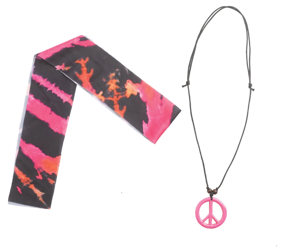 Psicodélico Hippie Tie Dye Hombres Disfraz Camisa Pantalones Diadema NUEVO Talla Única Años 60 Foto 3 de 4