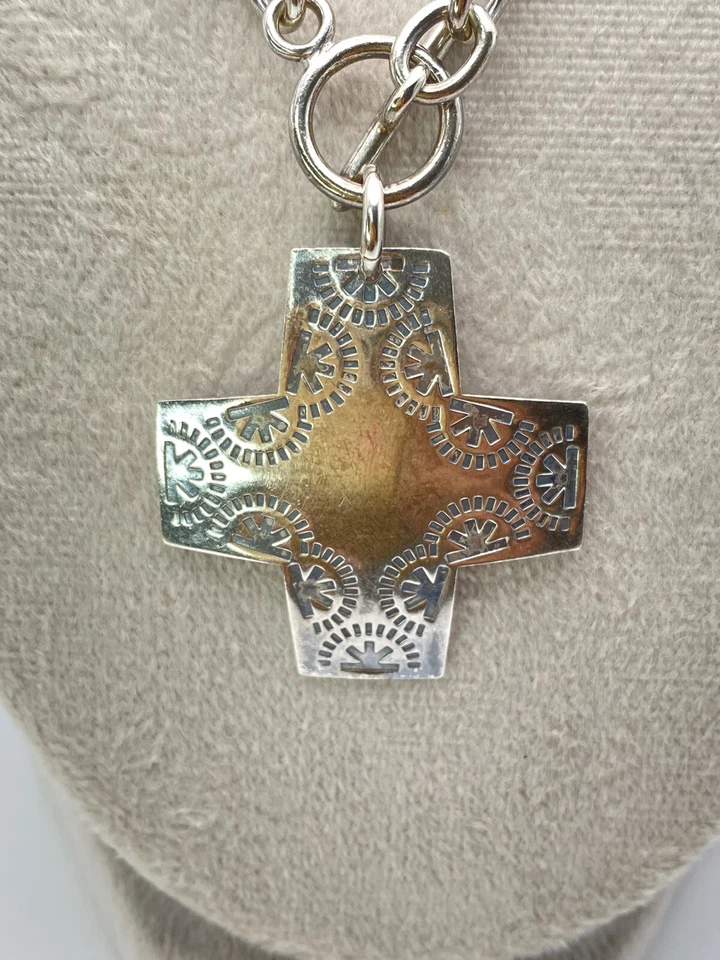 SILPADA STERLING SILVER CHONKY CROSS NECKLACE! - Image 3 of 4