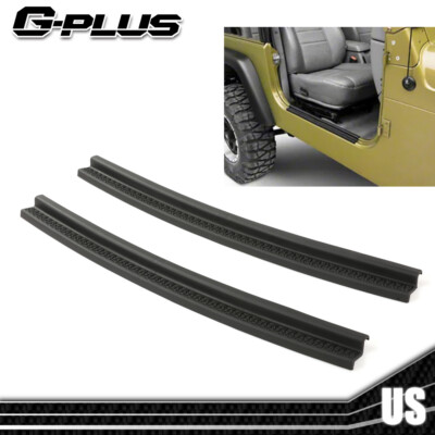 Fit For 97-06 Jeep Wrangler TJ Entry Guard Black Door Sill in Scuff Plate Black