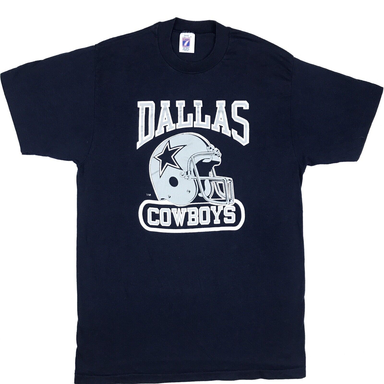 vintage 90s DALLAS COWBOYS LOGO 7 PAPER THIN T-Shirt M nfl football hip hop