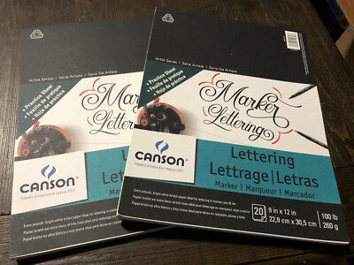 Canson Artist Series Marker Lettering Sketch Pad, 9'' x 12'', Fold-Over Cover Set