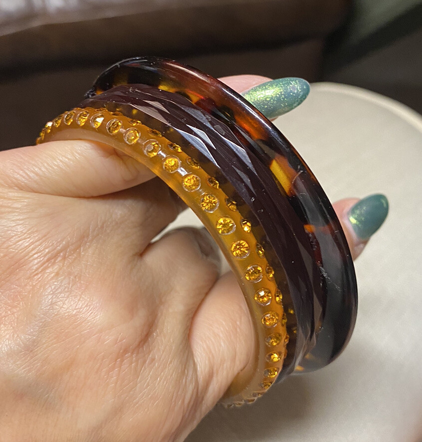 5 Authentic Vintage Bakelite Bangle-Tortoiseshell… - image 7