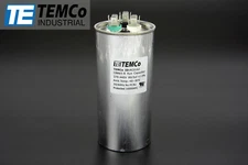 TEMCo 80/5 MFD uF Dual Run Capacitor 370 440 vac Volts AC Motor HVAC 80+5