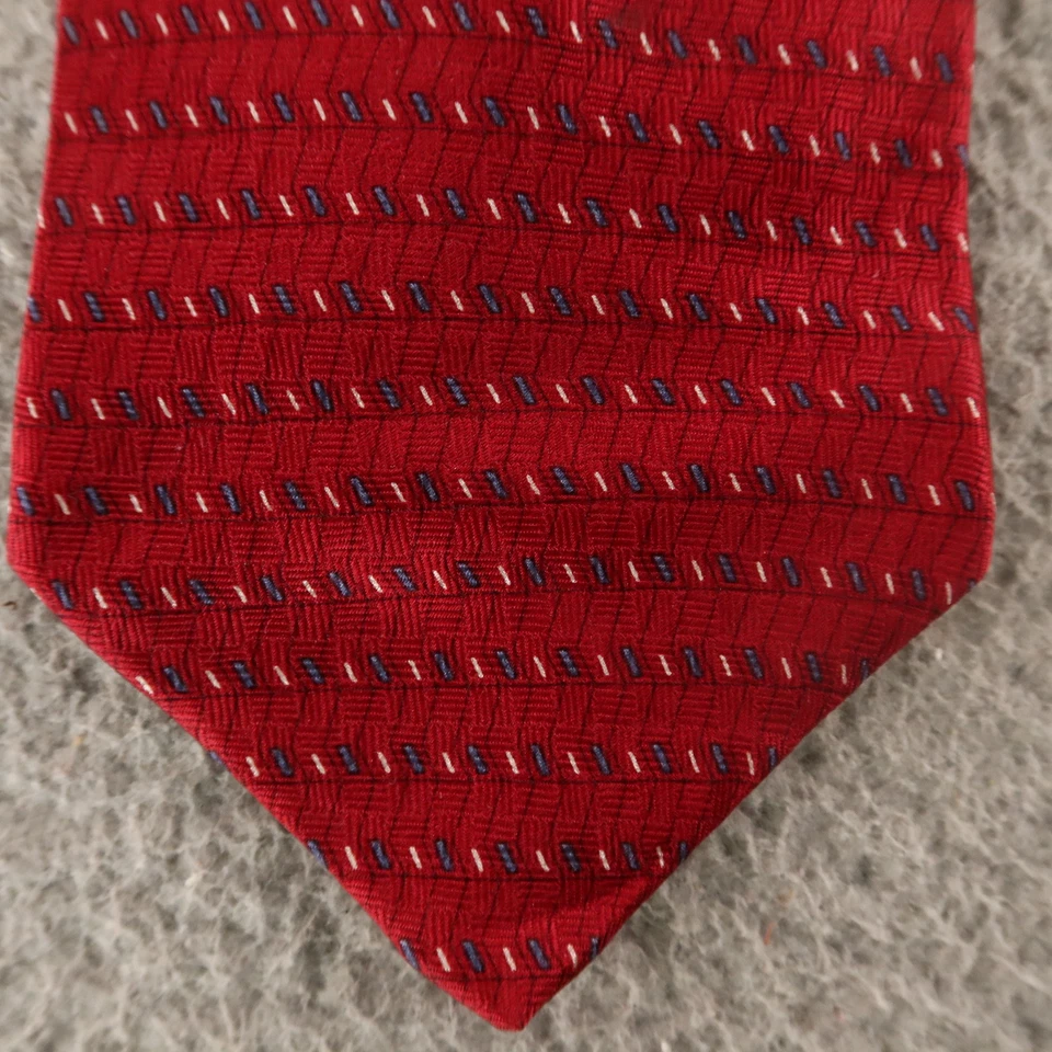 Corbata Claybrooke Roja Azul Geométrica 100% Seda 4" Foto 2 de 4