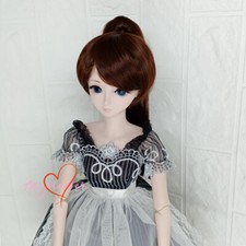 1/8 1/6 1/4 1/3 Uncle BJD Wig Archaic Doll Hair Removable Ponytail Clip Brown
