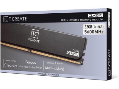 その他 T-CREATE CLASSIC 32GB DDR5 6000MHz Team T-CREATE CLASSIC 32GB (2 x 16GB) DDR5 6000 (PC5 48000