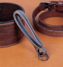 5pc 68*16mm Retro Silver KeyChain Key Ring Belt U Hook Wallet Chain Fish Hook