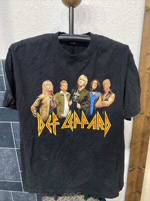 Def Leppard Tour 2007 T-Shirt~Anvil Tee~Black~Pre Shrunk Size-men s X Large