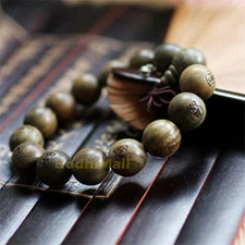 Buddha Sandalwood 15mm Big Beads Carved Bracelet
