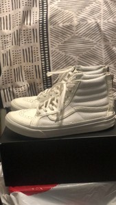 Juventud Vans Old Skool Alta Top Cuero Blanco De Hombre Tallas 5 para mujer  Talla 6.5 | eBay