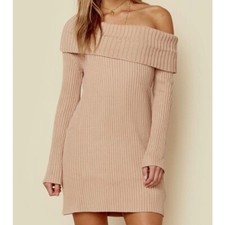 NWT Some Days Lovin Like A Melody Off the Shoulder Knit Sweater Dress Size Large