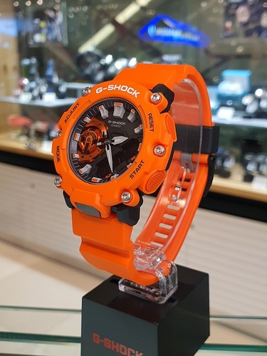 Casio G-Shock Resin Strap Men Watch GA-2200M-4ADR Orange Original New