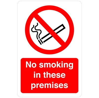 SAFETY FIRST DISPLAY LTD No smoking in these premises safety sign- PVC, Sticker or Diabond