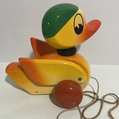 Kouvalius Toddler Pull Toy Duck Vintage Wood Moving Head And Wings - Picture 3 of 6