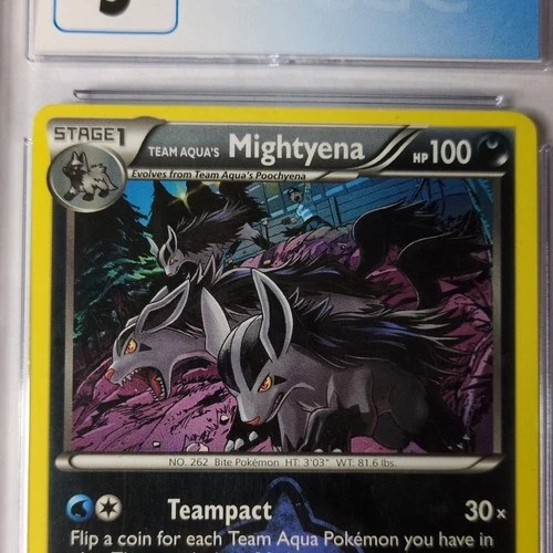 CGC 5 Team Aqua’s Mightyena 18/34 Double Crisis Pokémon 2015