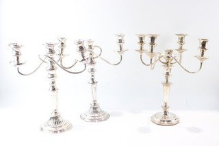 Vintage Silver Plate Candlestick Holders Inc 2 Arm Candelabra Pair 6149g