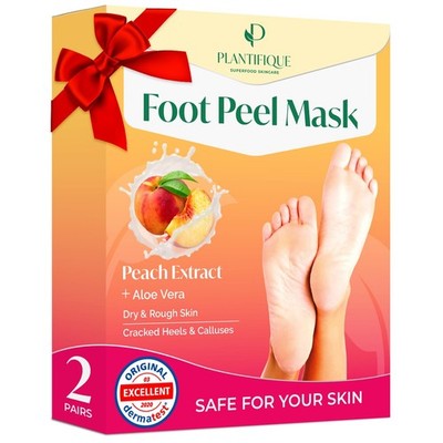 Fußmaske - Hornhaut Socken - 2 Paar Pfirsich Fussmaske Hornhautentferner Socken 
