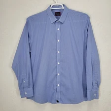 UNTUCKit Shirt Mens XL Blue Gingham Check Stretch Button Down Long Sleeve Casual